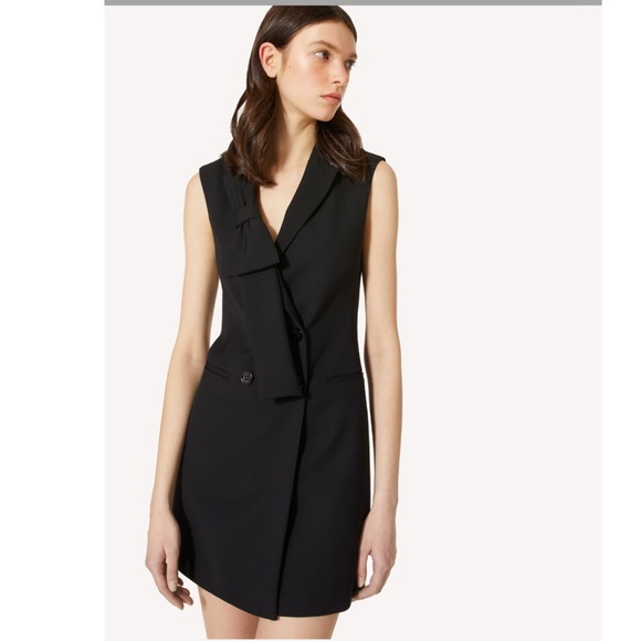 RED VALENTINO VISCOSE WOOL GABARDINE BLAZER DRESS WITH BOW - Picture 5 of 16